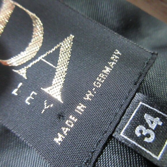 Escada Velvet Polka Dot Blazer Women 34 Cotton Broad Shoulder Black 90's Vtg 674 - Picture 4 of 14